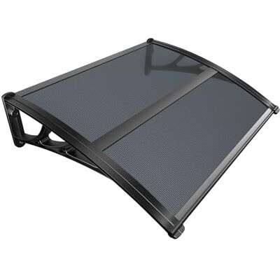 VOUNOT ® Marquesinas Exterior para Puertas y Ventanas, 100 x 80 cm Tejadillo de Protección con Barra Central, Toldo Cubierta de Policarbonato en Jardín, Antracita VOUNOT ® Marquesinas Exterior para Puertas y Ventanas, 100 x 80 cm Tejadillo de Protección con Barra Central, Toldo Cubierta de Policarbonato en Jardín, Antracita