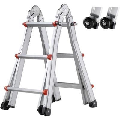 VEVOR Escalera Telescópica con Estructura en A Escalera Extensible 288 cm Escalera Plegable Portátil para RV, Tareas Escolares, Escalera de Techo para Interiores y Exteriores Carga de 149,7 kg VEVOR Escalera Telescópica con Estructura en A Escalera Extensible 288 cm Escalera Plegable Portátil para RV, Tareas Escolares, Escalera de Techo para Interiores y Exteriores Carga de 149,7 kg