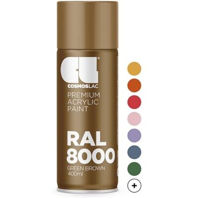 COSMOS LAC Spray Premium Acrylic Brillante Ral 400 Ml (RAL 8000 Pardo verdoso) COSMOS LAC Spray Premium Acrylic Brillante Ral 400 Ml (RAL 8000 Pardo verdoso)