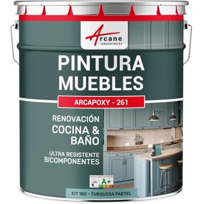 ARCANE INDUSTRIES Pintura Muebles Cocina y Baño 1 kg Turquesa Pastel ARCANE INDUSTRIES Pintura Muebles Cocina y Baño 1 kg Turquesa Pastel
