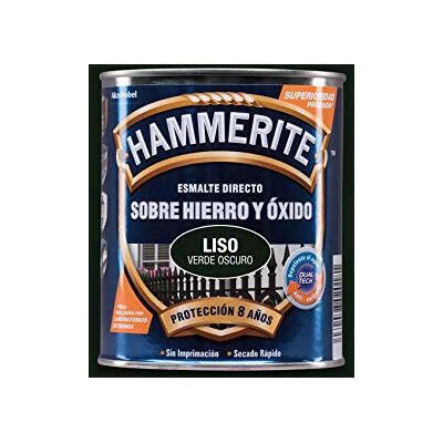 Hammerite Esmalte directo sobre hierro y óxido, Liso Brillante, Color Verde Oscuro, 750 ml (Paquete de 1) Hammerite Esmalte directo sobre hierro y óxido, Liso Brillante, Color Verde Oscuro, 750 ml (Paquete de 1)