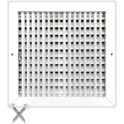HVAC Premium Difusor de suministro de aire ajustable de 12 x 12 pulgadas, cubierta de ventilación de HVAC para pared lateral o techo, rejilla de rejilla de alto flujo de aire, color blanco [dimensiones exteriores: HVAC Premium Difusor de suministro de aire ajustable de 12 x 12 pulgadas, cubierta de ventilación de HVAC para pared lateral o techo, rejilla de rejilla de alto flujo de aire, color blanco [dimensiones exteriores: