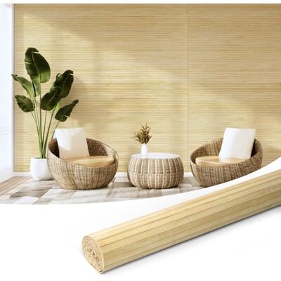 Art3d Panel de pared de bambú natural para decoración de pared interior, paneles renovables para pared, techo, muebles, gabinetes, oficinas, 244 x 122 cm, crudo Art3d Panel de pared de bambú natural para decoración de pared interior, paneles renovables para pared, techo, muebles, gabinetes, oficinas, 244 x 122 cm, crudo