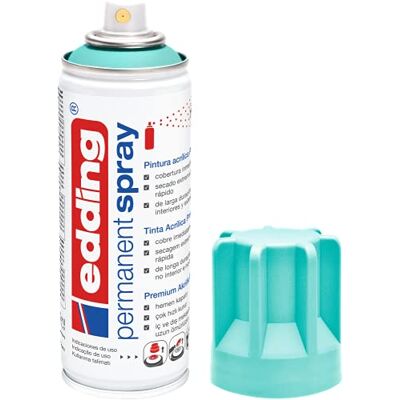 Edding Spray Permanente de Pintura Acrílica 200 ml Turquesa Mate. Edding Spray Permanente de Pintura Acrílica 200 ml Turquesa Mate.