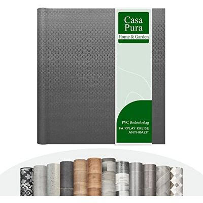 casa pura Suelo de Vinilo por Metros – Aspecto de Madera con Aspecto de Piedra – Revestimiento de PVC para Cocina, baño y Sala de Estar (círculos de airplay Antracita, 100 x 400 cm) casa pura Suelo de Vinilo por Metros – Aspecto de Madera con Aspecto de Piedra – Revestimiento de PVC para Cocina, baño y Sala de Estar (círculos de airplay Antracita, 100 x 400 cm)