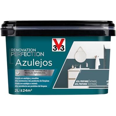 V33 Esmalte Renovation Perfection Azulejos Azul Profundo Satinado 2L V33 Esmalte Renovation Perfection Azulejos Azul Profundo Satinado 2L