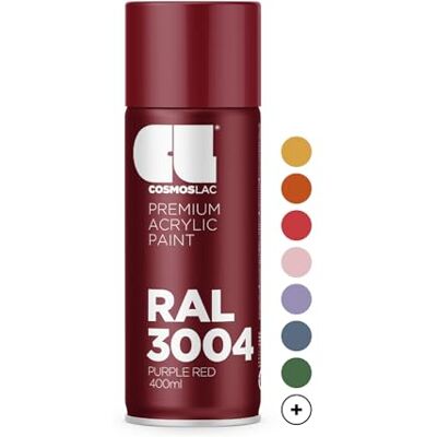 COSMOS LAC Spray Premium Acrylic Brillante Ral 400 Ml (RAL 3004 Rojo purpura) COSMOS LAC Spray Premium Acrylic Brillante Ral 400 Ml (RAL 3004 Rojo purpura)