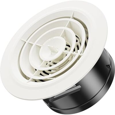 Hon&Guan ø 125mm ABS Rejilla de Ventilación Redonda, Difusor de Ventilacion Bañode Techo, Ajustable Difusor de Techo para Aire Acondicionado Conductos, Tubería VMC, Garaje, Pared Hon&Guan ø 125mm ABS Rejilla de Ventilación Redonda, Difusor de Ventilacion Bañode Techo, Ajustable Difusor de Techo para Aire Acondicionado Conductos, Tubería VMC, Garaje, Pared