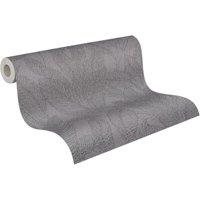 A.S. Création Livingwalls papel pintado no tejido con estructura de hojas en gris y negro – papel pintado floral de hojas 10,05 m x 0,53 m diseño de COSMOPOLITAN – A.S. Création Livingwalls papel pintado no tejido con estructura de hojas en gris y negro – papel pintado floral de hojas 10,05 m x 0,53 m diseño de COSMOPOLITAN –