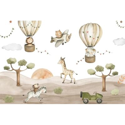 A.S. Création Papel pintado Animales juguetones 3,75 m x 2,50 m WALLLOVE Papel pintado Animales habitación infantil en beige, verde incluida la cola A.S. Création Papel pintado Animales juguetones 3,75 m x 2,50 m WALLLOVE Papel pintado Animales habitación infantil en beige, verde incluida la cola