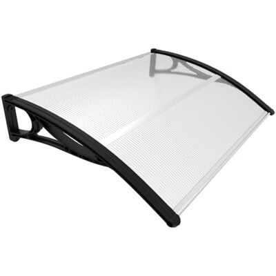 VOUNOT ® Marquesinas Exterior para Puertas y Ventanas, 120 x 80 cm Tejadillo de Protección con Barra Central, Toldo Cubierta de Policarbonato en Jardín, Negro VOUNOT ® Marquesinas Exterior para Puertas y Ventanas, 120 x 80 cm Tejadillo de Protección con Barra Central, Toldo Cubierta de Policarbonato en Jardín, Negro