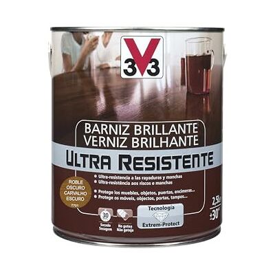V33 BARNIZ INTERIOR ULTRA RESISTENTE BRILLANTE ROBLE OSCURO 2,5L V33 BARNIZ INTERIOR ULTRA RESISTENTE BRILLANTE ROBLE OSCURO 2,5L
