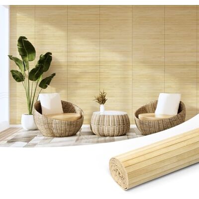 Art3d Panel de pared de bambú natural para decoración de pared interior, paneles renovables para pared, techo, muebles, gabinetes, oficinas, 30 x 244 cm, crudo Art3d Panel de pared de bambú natural para decoración de pared interior, paneles renovables para pared, techo, muebles, gabinetes, oficinas, 30 x 244 cm, crudo
