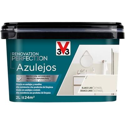 V33 Esmalte Renovation Perfection Azulejos Blanco Lino Satinado 2L V33 Esmalte Renovation Perfection Azulejos Blanco Lino Satinado 2L