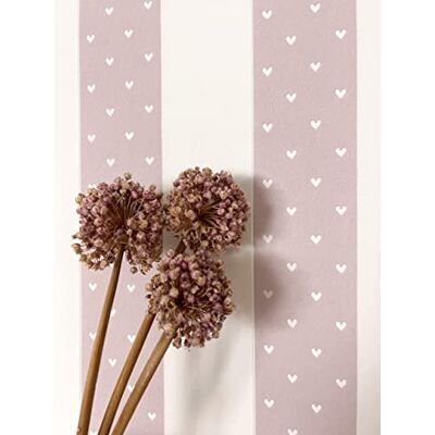 Newroom Papel Pintado Rosa Rayas Corazones Habitación Infantil Niña Newroom Papel Pintado Rosa Rayas Corazones Habitación Infantil Niña