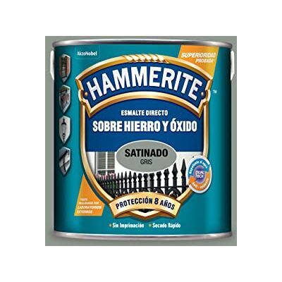 Hammerite Esmalte Liso Satinado, Gris, 2.5 l (Paquete de 1) Hammerite Esmalte Liso Satinado, Gris, 2.5 l (Paquete de 1)