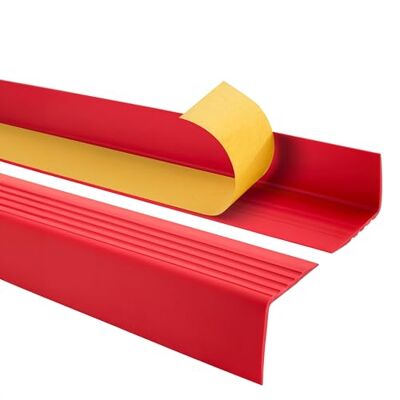 Garmin Perfil de Borde de Escalera PVC 50x42 mm Antideslizante Rojo, 90 cm Garmin Perfil de Borde de Escalera PVC 50x42 mm Antideslizante Rojo, 90 cm