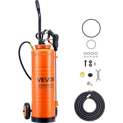 VEVOR Pulverizador Industrial Capacidad de 17 L, Pulverizador de Hormigón de Acero Inoxidable con Mango Ergonómico y Carro Extraíble, Presión 25-60 PSI, 2 Boquillas de Latón, para Construcción VEVOR Pulverizador Industrial Capacidad de 17 L, Pulverizador de Hormigón de Acero Inoxidable con Mango Ergonómico y Carro Extraíble, Presión 25-60 PSI, 2 Boquillas de Latón, para Construcción