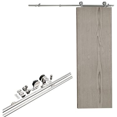 Amig Kit puerta corredera madera Guía 186 cm acero inoxidable 18-8 mate 80 kg máximo Mod. Amig Kit puerta corredera madera Guía 186 cm acero inoxidable 18-8 mate 80 kg máximo Mod.