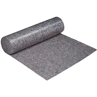 Relaxdays Vellón de pintor, Funda protectora para suelos, 1 m x 50 m = 50m², Antideslizante, Impermeable, 270g/m², Gris Relaxdays Vellón de pintor, Funda protectora para suelos, 1 m x 50 m = 50m², Antideslizante, Impermeable, 270g/m², Gris