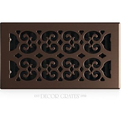 Decor Grates Registro de suelo de desplazamiento, acabado de bronce frotado, 6 x 12 pulgadas Decor Grates Registro de suelo de desplazamiento, acabado de bronce frotado, 6 x 12 pulgadas