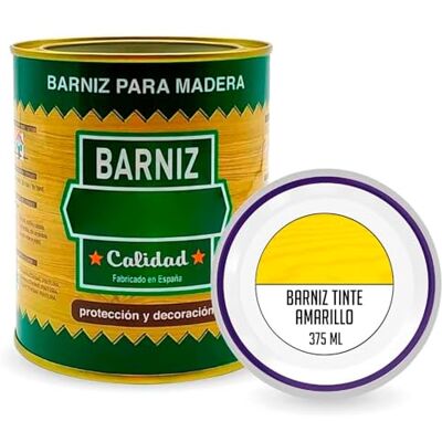 AC Bote de Barniz para Madera Fabricado en España Ideal para todo tipo de Maderas, vigas, cerchas, marcos, etc. Capidad de 375 ML Amarillo AC Bote de Barniz para Madera Fabricado en España Ideal para todo tipo de Maderas, vigas, cerchas, marcos, etc. Capidad de 375 ML Amarillo