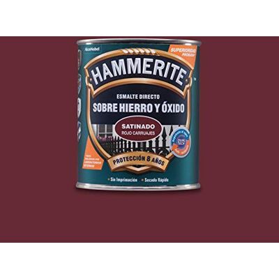 Hammerite Esmalte Antioxidante Satinado Directo Al Hierro, Rojo Carruaje, 750 ml (Paquete de 1) Hammerite Esmalte Antioxidante Satinado Directo Al Hierro, Rojo Carruaje, 750 ml (Paquete de 1)