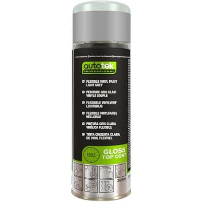 Autotek Professional Flexible Vinyl Light Grey Spray Paint Aerosol Spray for PVC & Vinyl Surfaces 300ml Autotek Professional Flexible Vinyl Light Grey Spray Paint Aerosol Spray for PVC & Vinyl Surfaces 300ml