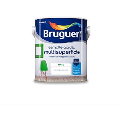 Bruguer - Acrílico Multisuperficie Esmalte al agua - Blanco Permanente - 2,5L Bruguer - Acrílico Multisuperficie Esmalte al agua - Blanco Permanente - 2,5L