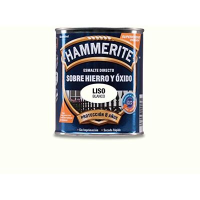 Hammerite Esmalte directo sobre hierro y óxido, Liso Brillante, Color Blanco, 250 ml (Paquete de 1) Hammerite Esmalte directo sobre hierro y óxido, Liso Brillante, Color Blanco, 250 ml (Paquete de 1)