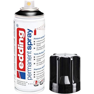 Edding 5200 Spray Permanente, Negro Intenso Brillante, 200 Ml, Pintura Acrílica para Pintar y decorar Vidrio, Metal, Madera, Cerámica, Plástico, Lienzo, Aerosol, Spray Acrílico, Spray de Pintura Edding 5200 Spray Permanente, Negro Intenso Brillante, 200 Ml, Pintura Acrílica para Pintar y decorar Vidrio, Metal, Madera, Cerámica, Plástico, Lienzo, Aerosol, Spray Acrílico, Spray de Pintura