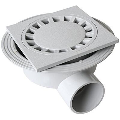 First Plast -y chiusino sifonato (PVC, Gris, 200 x 200 mm First Plast -y chiusino sifonato (PVC, Gris, 200 x 200 mm