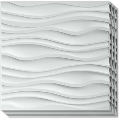 Art3d Paneles 3D Revestimiento Decorativo Blanco Mate Art3d Paneles 3D Revestimiento Decorativo Blanco Mate