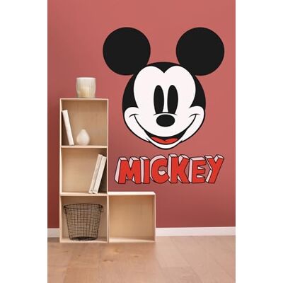 Komar Papel pintado fotográfico autoadhesivo y cortado por contorno, Mickey Smile XXL, tamaño: 127 x 200 cm, para habitación infantil Komar Papel pintado fotográfico autoadhesivo y cortado por contorno, Mickey Smile XXL, tamaño: 127 x 200 cm, para habitación infantil