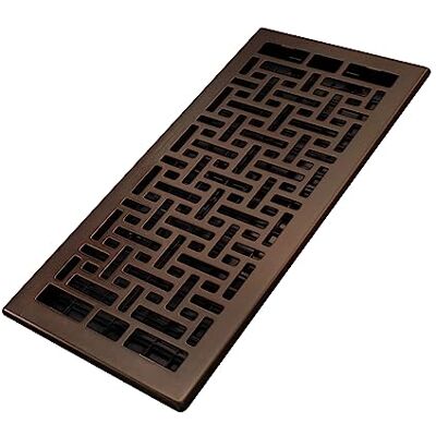 Decor Grates Registro de suelo oriental, 6 x 14 pulgadas, acabado de bronce frotado Decor Grates Registro de suelo oriental, 6 x 14 pulgadas, acabado de bronce frotado