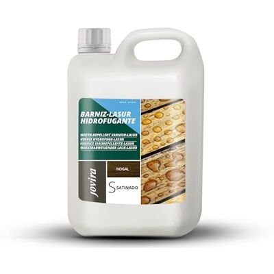 JOVIRA PINTURAS BARNIZ-LASUR Hidrofugante Protector Satinado al Agua 2 L Protege, decora y embellece todo tipo de madera con efecto perlado. (2 Litros, Nogal) I-33 JOVIRA PINTURAS BARNIZ-LASUR Hidrofugante Protector Satinado al Agua 2 L Protege, decora y embellece todo tipo de madera con efecto perlado. (2 Litros, Nogal) I-33
