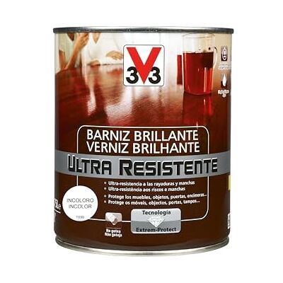 V33 BARNIZ INTERIOR ULTRA RESISTENTE BRILLANTE INCOLORO 0,75L V33 BARNIZ INTERIOR ULTRA RESISTENTE BRILLANTE INCOLORO 0,75L