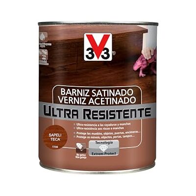 V33 BARNIZ INTERIOR ULTRA RESISTENTE SATINADO SAPELI 0,75L V33 BARNIZ INTERIOR ULTRA RESISTENTE SATINADO SAPELI 0,75L