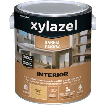 AkzoNobel - Xylazel Barniz Interior al Agua Transparente 2,5 L AkzoNobel - Xylazel Barniz Interior al Agua Transparente 2,5 L