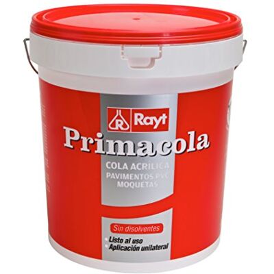 Rayt Primacola Plus C-10 Adhesivo acrílico unilateral para revestimientos ligeros: moquetas, pavimentos de PVC, goma o caucho de hasta 4 mm de grosor. Fácil aplicación con espátula. 20 kg Rayt Primacola Plus C-10 Adhesivo acrílico unilateral para revestimientos ligeros: moquetas, pavimentos de PVC, goma o caucho de hasta 4 mm de grosor. Fácil aplicación con espátula. 20 kg