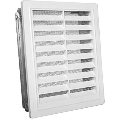 Upmann Rejilla de ventilación de plástico, 10 x 28 m, marco de montaje y forro polar, color blanco, 1 pieza, Upmann Rejilla de ventilación de plástico, 10 x 28 m, marco de montaje y forro polar, color blanco, 1 pieza,