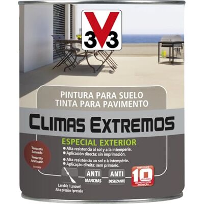 V33 PINTURA SUELOS CLIMAS EXTREMOS SATINADO TERRACOTA 0,5L V33 PINTURA SUELOS CLIMAS EXTREMOS SATINADO TERRACOTA 0,5L