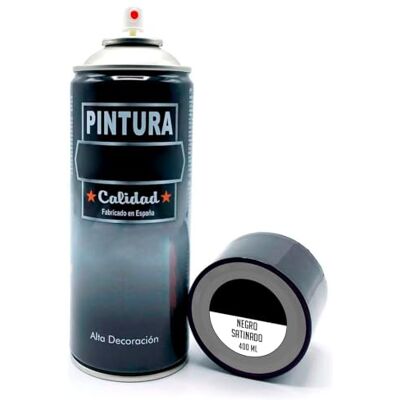 AC Bote de Pintura en Spray Fabricado en España Ideal para cualquier superficie, Madera, Metal, Cartón, Piedra o Cerámica Capidad de 400 ML Color Negro Satinado AC Bote de Pintura en Spray Fabricado en España Ideal para cualquier superficie, Madera, Metal, Cartón, Piedra o Cerámica Capidad de 400 ML Color Negro Satinado