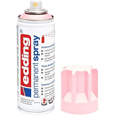 Edding Spray Permanente de Pintura Acrílica 200 ml Rosa Pastel Mate Edding Spray Permanente de Pintura Acrílica 200 ml Rosa Pastel Mate