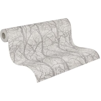 A.S. Création ATTRACTIVE 3 Papel pintado no tejido, patrón floral y gráfico, colores naturales, superficie texturizada, árboles, 10,05 m x 0,53 m, beige/gris A.S. Création ATTRACTIVE 3 Papel pintado no tejido, patrón floral y gráfico, colores naturales, superficie texturizada, árboles, 10,05 m x 0,53 m, beige/gris