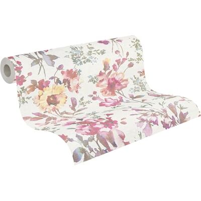 A.S. Création Livingwalls papel pintado no tejido con motivo floral en blanco, metalizado, verde, rosa y amarillo – papel pintado floral romántico 10,05 m x 0,53 m diseño de COSMOPOLITAN – A.S. Création Livingwalls papel pintado no tejido con motivo floral en blanco, metalizado, verde, rosa y amarillo – papel pintado floral romántico 10,05 m x 0,53 m diseño de COSMOPOLITAN –