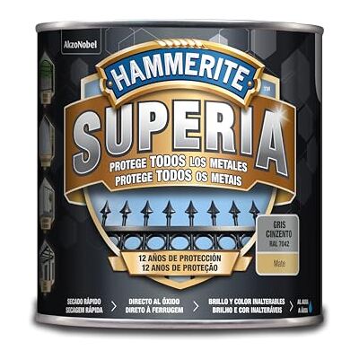 Hammerite - Superia Esmalte antioxidante al agua - Gris mate 2,5 L - Enamel Hammerite - Superia Esmalte antioxidante al agua - Gris mate 2,5 L - Enamel