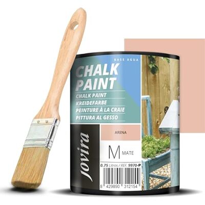 JOVIRA PINTURAS Pintura Tiza Chalk Paint al Agua Mate + Pincel especial para madera. Renueva tus muebles con creatividad. (750 Mililitros, Arena + Pincel) C-52-K JOVIRA PINTURAS Pintura Tiza Chalk Paint al Agua Mate + Pincel especial para madera. Renueva tus muebles con creatividad. (750 Mililitros, Arena + Pincel) C-52-K