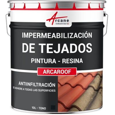 ARCANE INDUSTRIES Impermeabilización Tejado, Pintura Resina Impermeable 10 L Pizarra Resina Impermeable Flexible, Tejados en Pendiente, Terrazas, Teja, Hormigón, Zinc, Madera, Resiste Uv ARCANE INDUSTRIES Impermeabilización Tejado, Pintura Resina Impermeable 10 L Pizarra Resina Impermeable Flexible, Tejados en Pendiente, Terrazas, Teja, Hormigón, Zinc, Madera, Resiste Uv