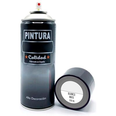 AC Bote de Pintura en Spray Fabricado en España Ideal para cualquier superficie, Madera, Metal, Cartón, Piedra o Cerámica Capidad de 200 ML Color Blanco Mate AC Bote de Pintura en Spray Fabricado en España Ideal para cualquier superficie, Madera, Metal, Cartón, Piedra o Cerámica Capidad de 200 ML Color Blanco Mate